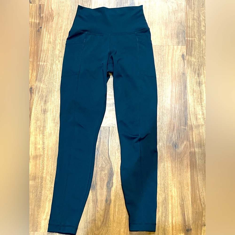 Yogicious XS Dark Teal leggings with side pockets